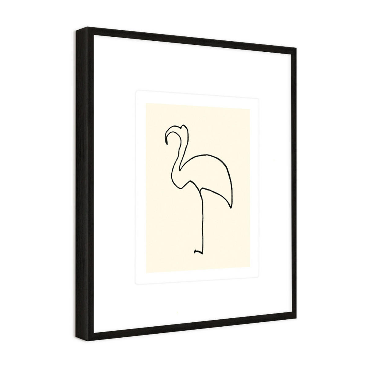 BILD gerahmt 53x63 cm Pablo Picasso „Flamingo“ - Weiß, Holz (53/63cm) - artissimo