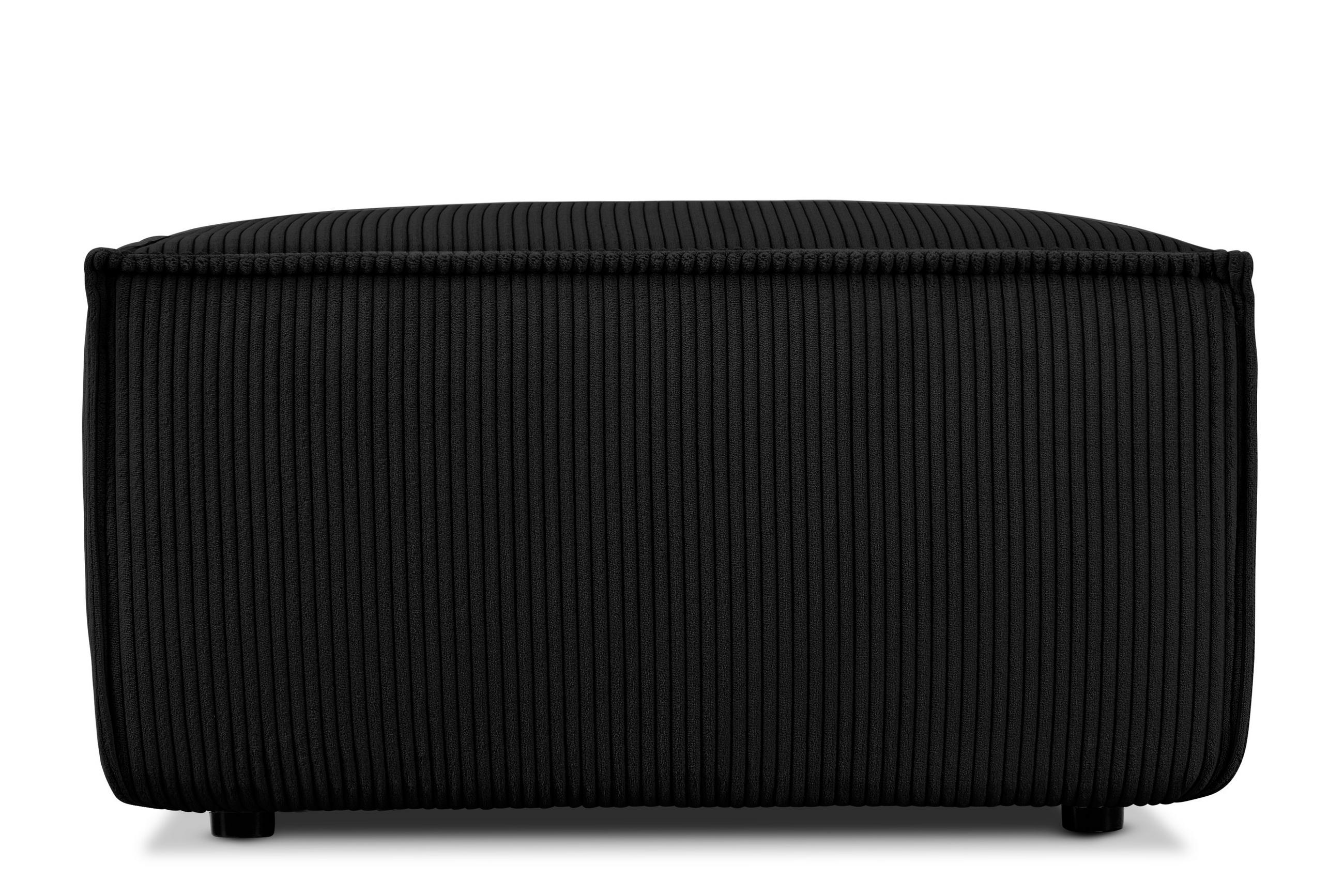 SITZPOUF NAPI gefederte Sitzfläche, schwarz - Schwarz, Textil (83/45/83cm) - KONSIMO®