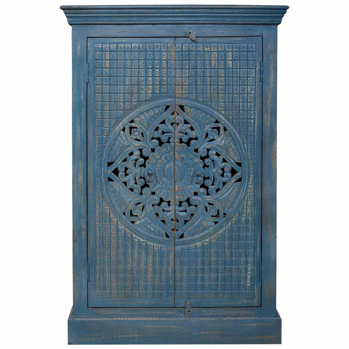 SCHRANK aus Holz 80x40x120 grauem - Blau, Holz (80/120/40cm) - Wanderlust