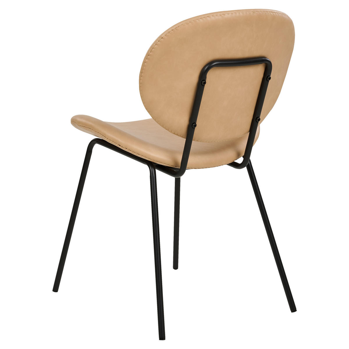 ÉTKEZŐSZÉK 2 darabos Szett Műbőr Bézs Luana - bézs, textil/fém (50/80/58cm) - Beliani