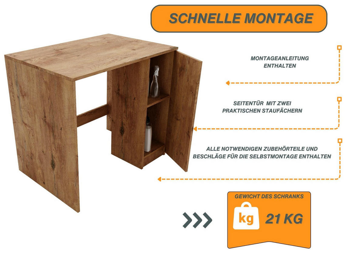WASCHMASCHINENSCHRANK Retro 95/89/66cm - Braun, Holzwerkstoff (95/89/66cm) - CraftPAK