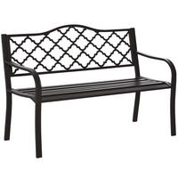 GARTENBANK DE-17752 3-Sitzer mit Gitter-Rückenlehne Braun - Braun, Metall (128/89/60cm) - ComfortXL