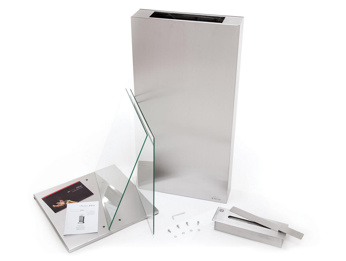 BIOETHANOL-KAMIN Silber Bodenmodell inklusive 0.8 L Brennblock - Silberfarben, Metall (45/137/50cm) - Purline