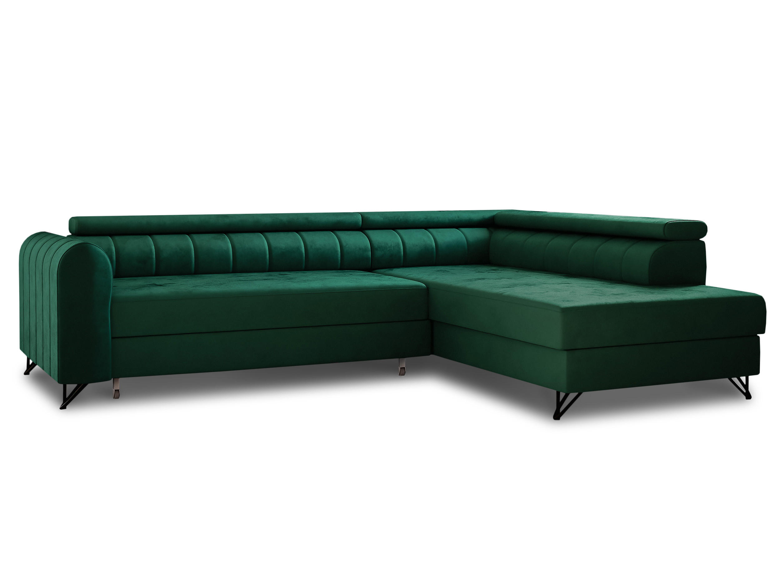 ECKSOFA Alice, Seite: Rechts - Grün, Holz/Textil (250/179cm) - Sofnet