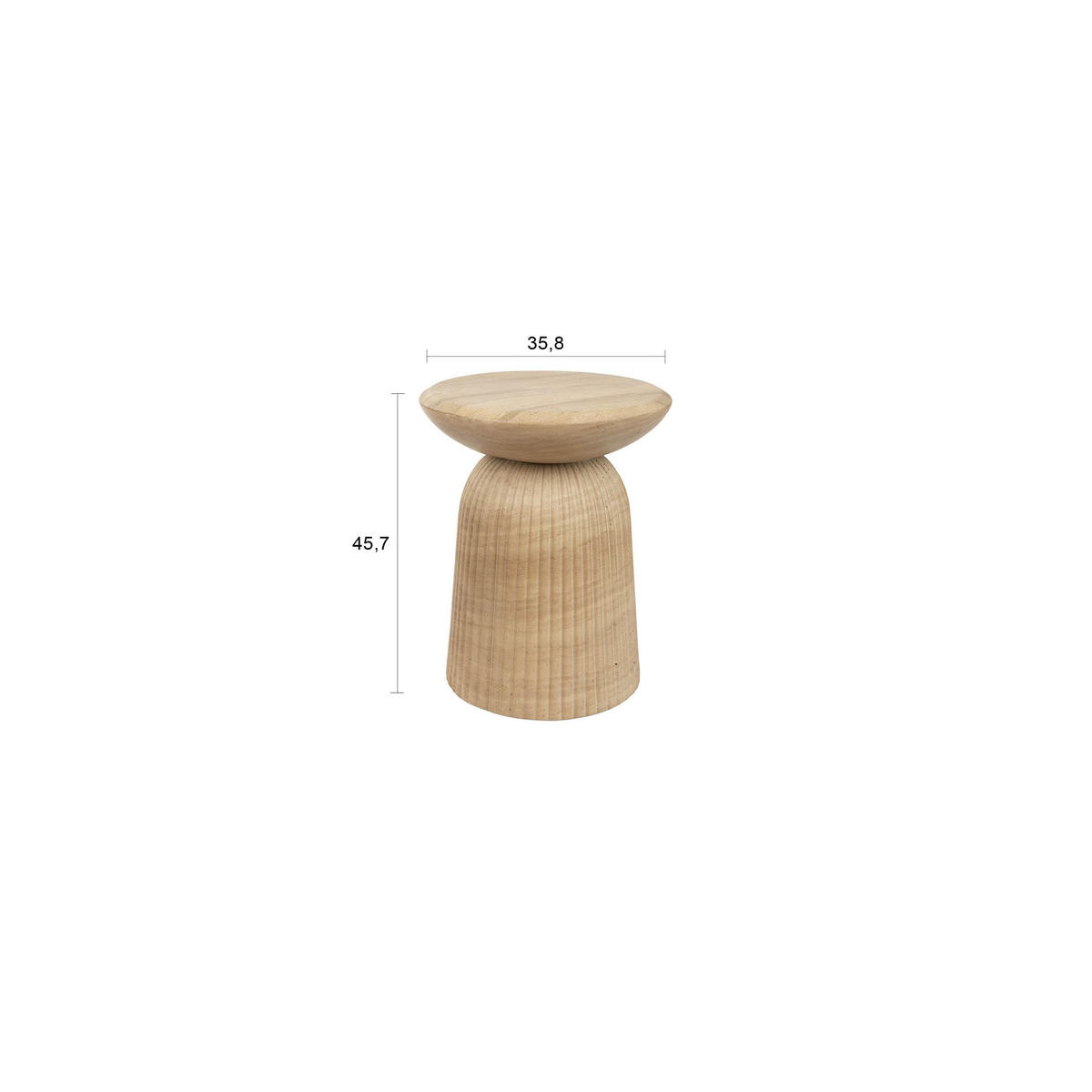 BEISTELLTISCH Brison Natursteinoptik - Grau, Stein (35.8/35.8/45.7cm) - Dutchbone