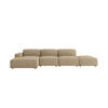 ECKSOFA Cursal L-Form, Stoff Artico, Beige + Hocker, Links - Beige, Holz (341/166cm) - Kaiser Möbel