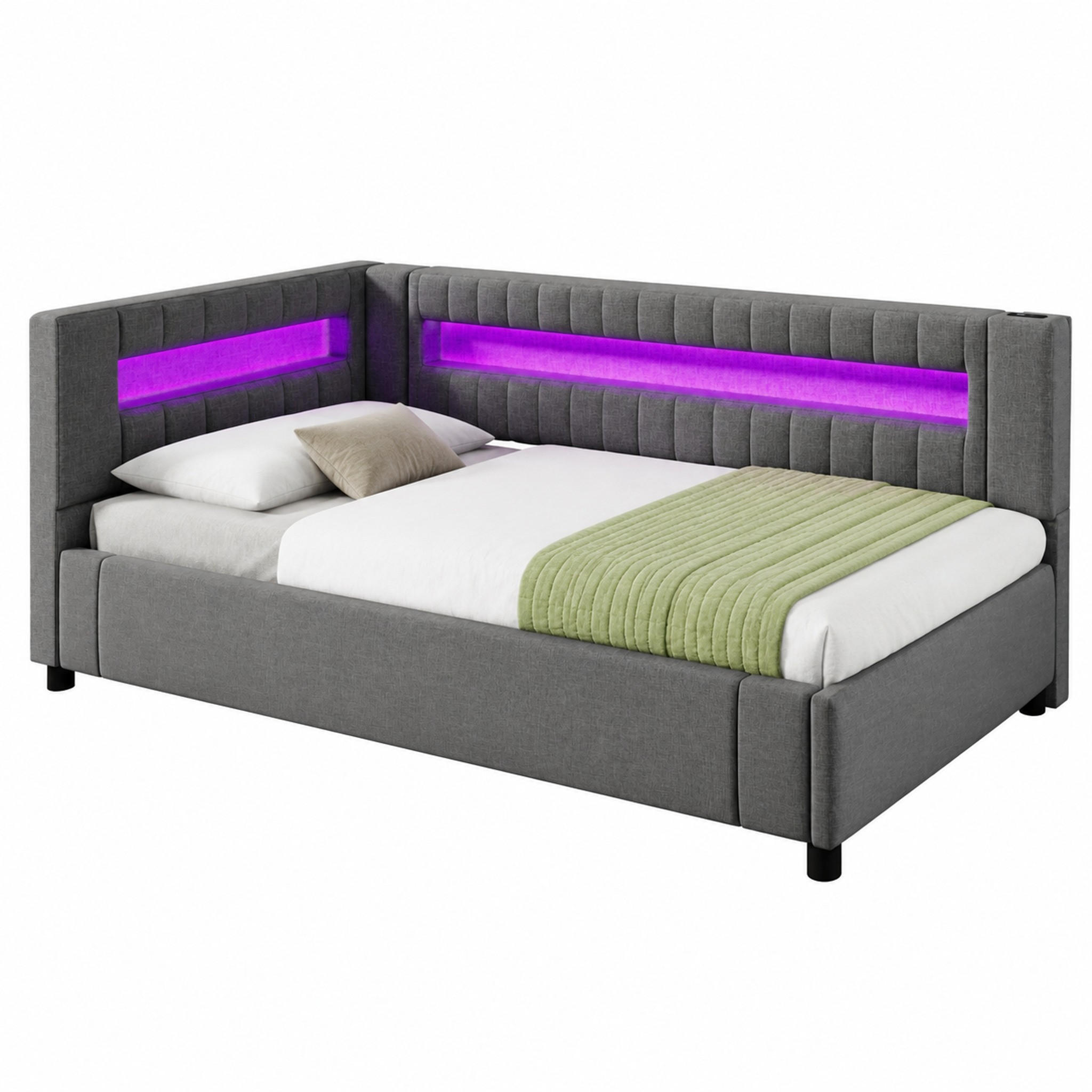Meubliv Tagesbett Grau 90x200 cm