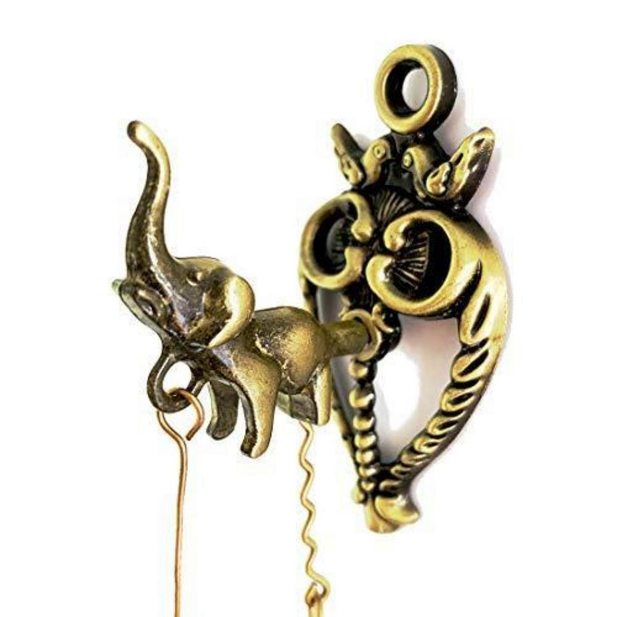 TÜRKLINGEL Elefant Metall Retro 10,9 cm - Bronzefarben, Metall (10.9/4.1/11cm)