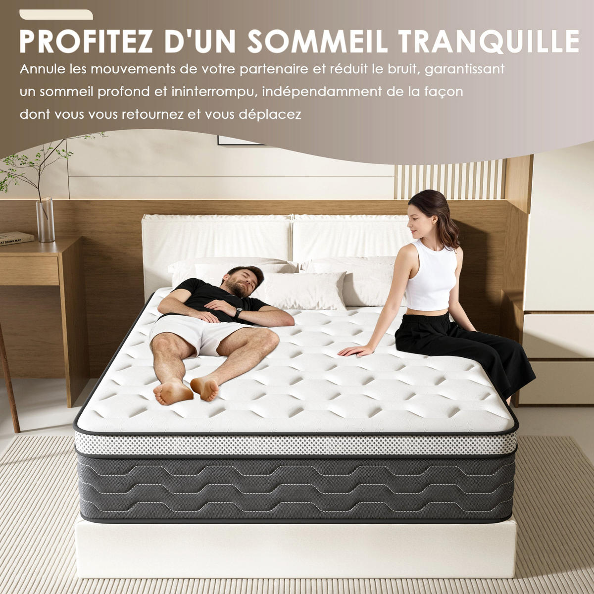 FEDERKERNMATRATZE komfortabel, 90/190 cm, Höhe ca.: 30 cm, 7 ergonomische Zonen - Multicolor, Textil (90/190cm) - DEWINNER