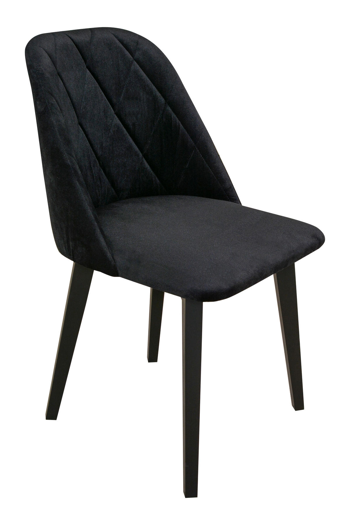 STUHL 2er Set MONTI 3, schwarz, kronos 7, Nähte: Rombus - Schwarz Hochglanz/Schwarz, Holz (48/83/47cm) - Leaf Design