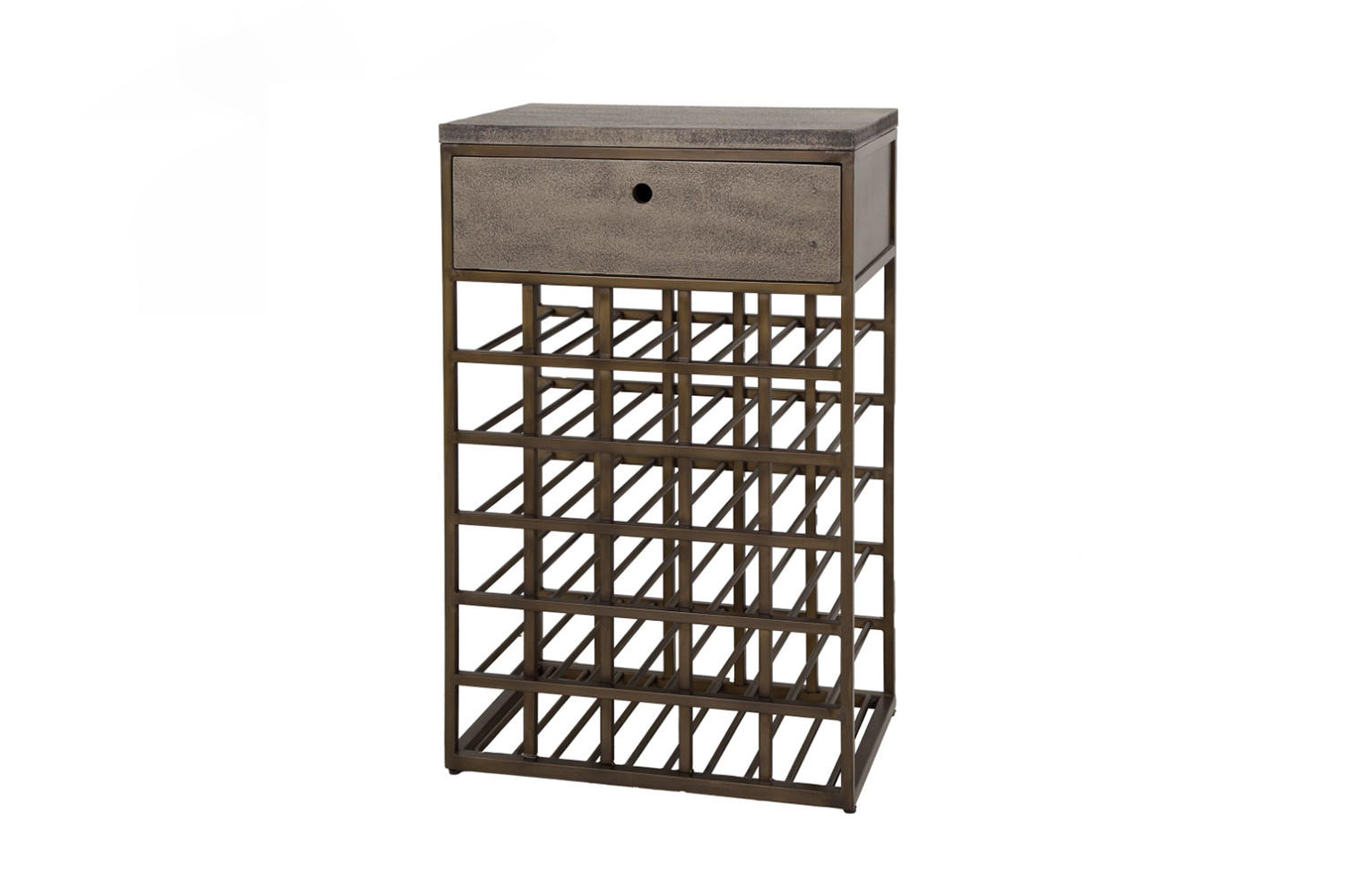 WEINSCHRANK BALZAR Bronze Metall - Bronzefarben, Metall (54/85/35cm) - KAWOLA