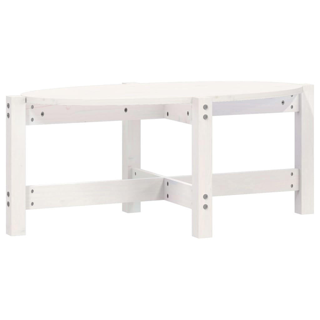 COUCHTISCH Weiß 87x48x35 cm Massivholz Kiefer - Weiß, Holz (87/48/35cm) - furnicato