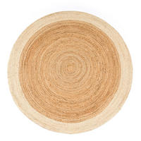 FLACHWEBETEPPICH Cutout Elfenbein Ø 160 cm - Weiß, Naturmaterialien (160/160cm) - TT Home
