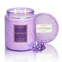 DUFTKERZE Lavendel Sojawachs 210g 2 Dochte - Flieder, Glas (9cm)