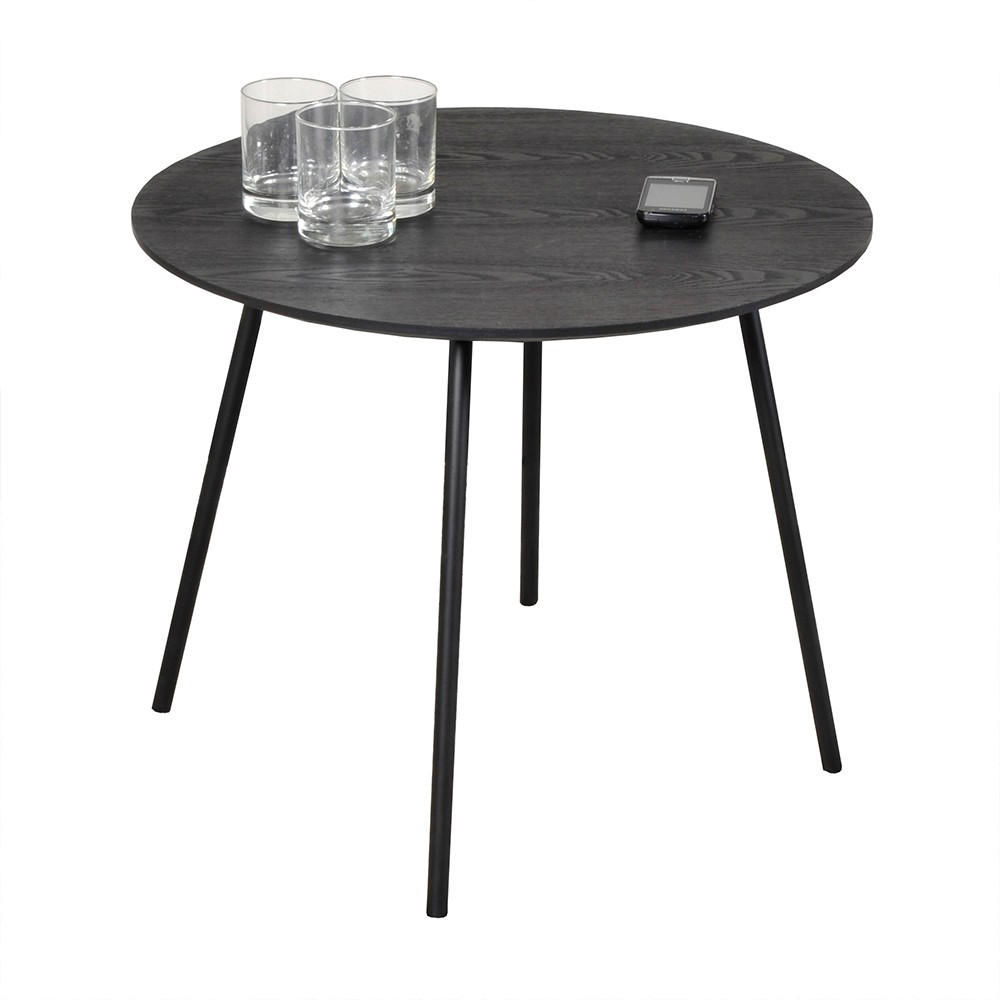COUCHTISCH LYRA Durchmesser 55cm / Eiche Schwarz - Schwarz, Holzwerkstoff (55/55/45cm) - Weber Industries