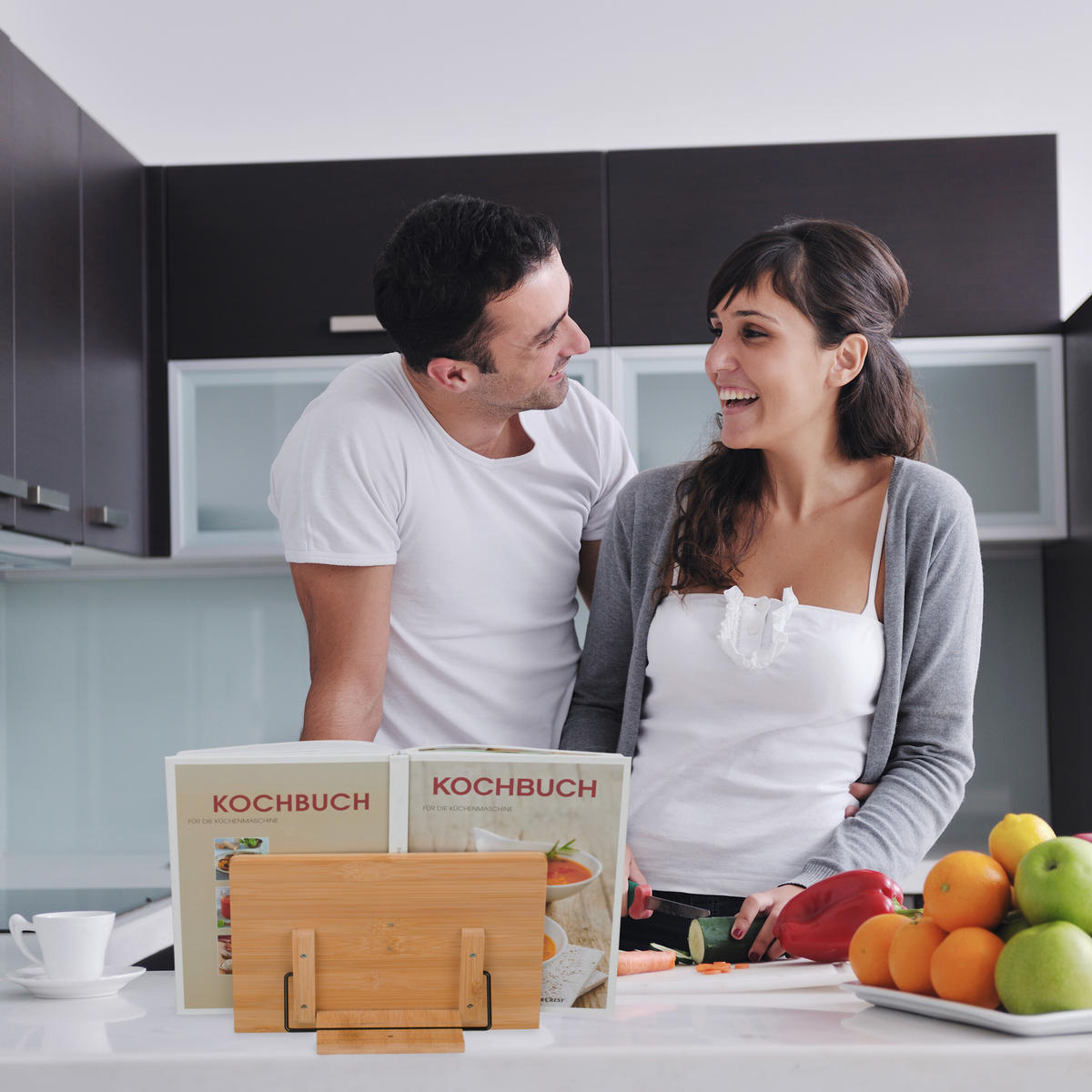 LESESTÄNDER - Hellbraun, Holz/Metall (28/19/17cm) - Relaxdays