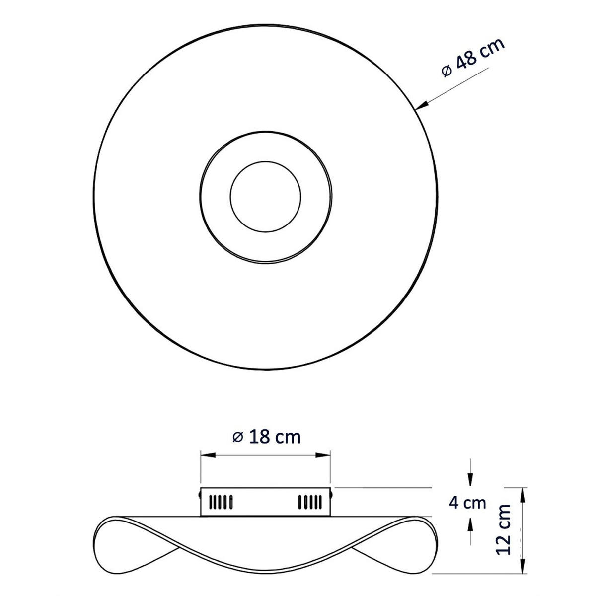 DECKENLEUCHTE Ondenis, Transparent und goldfarben, 12cm - Transparent, Metall (12/48/12cm) - KOSILUM