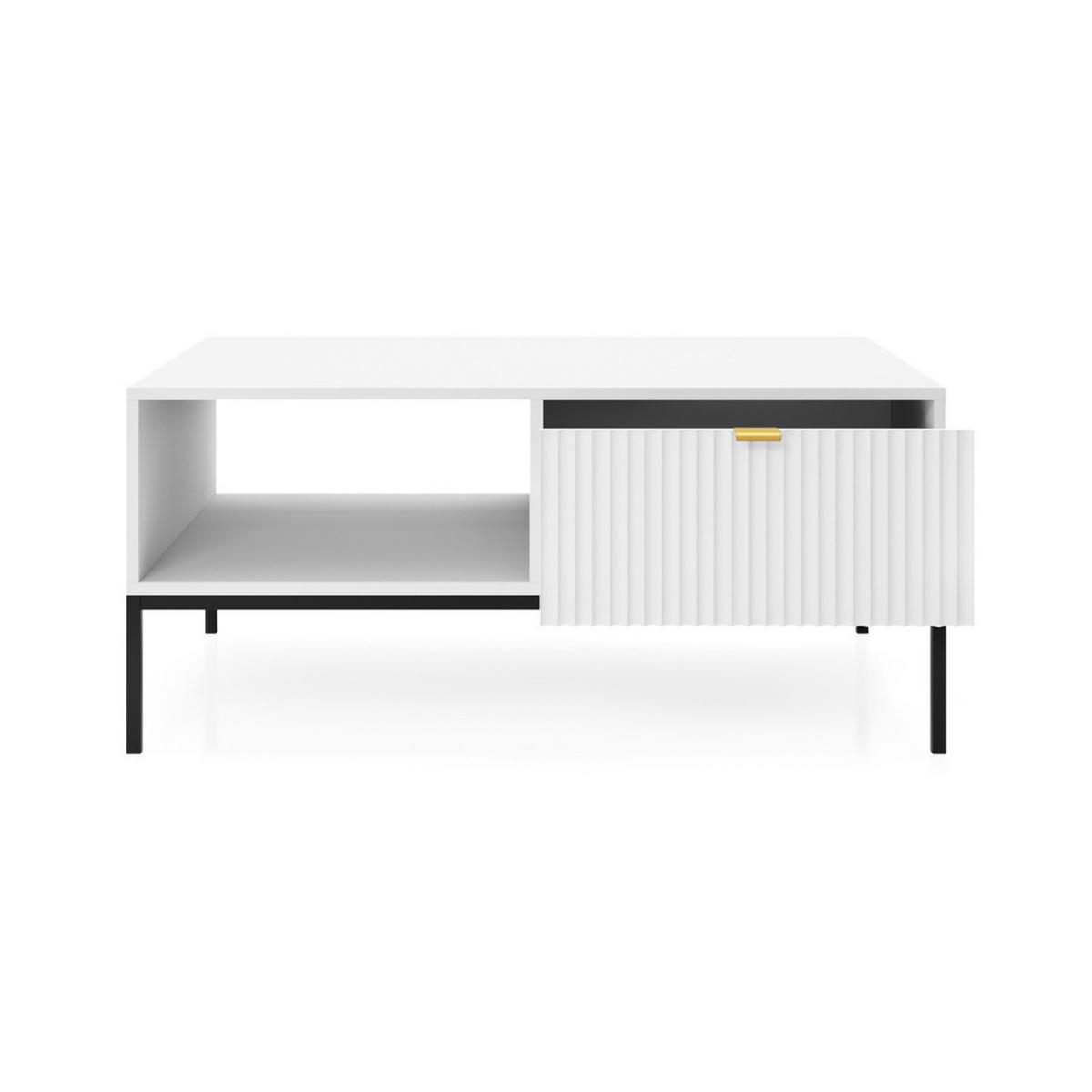 COUCHTISCH WEIß - Schwarz/Weiß, Holzwerkstoff (68/104/48cm) - FURNLUX