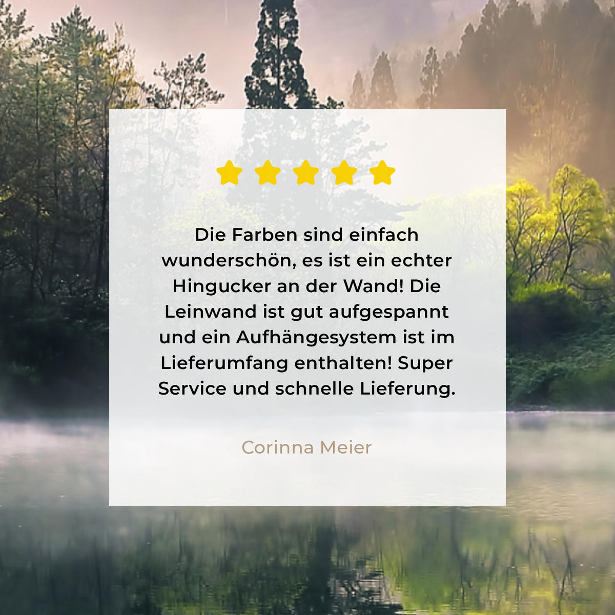 LEINWANDBILD Natur - Bäume - Berge - See - Wasser 40x30 cm - Hellgrün, Textil (40/30cm) - MuchoWow
