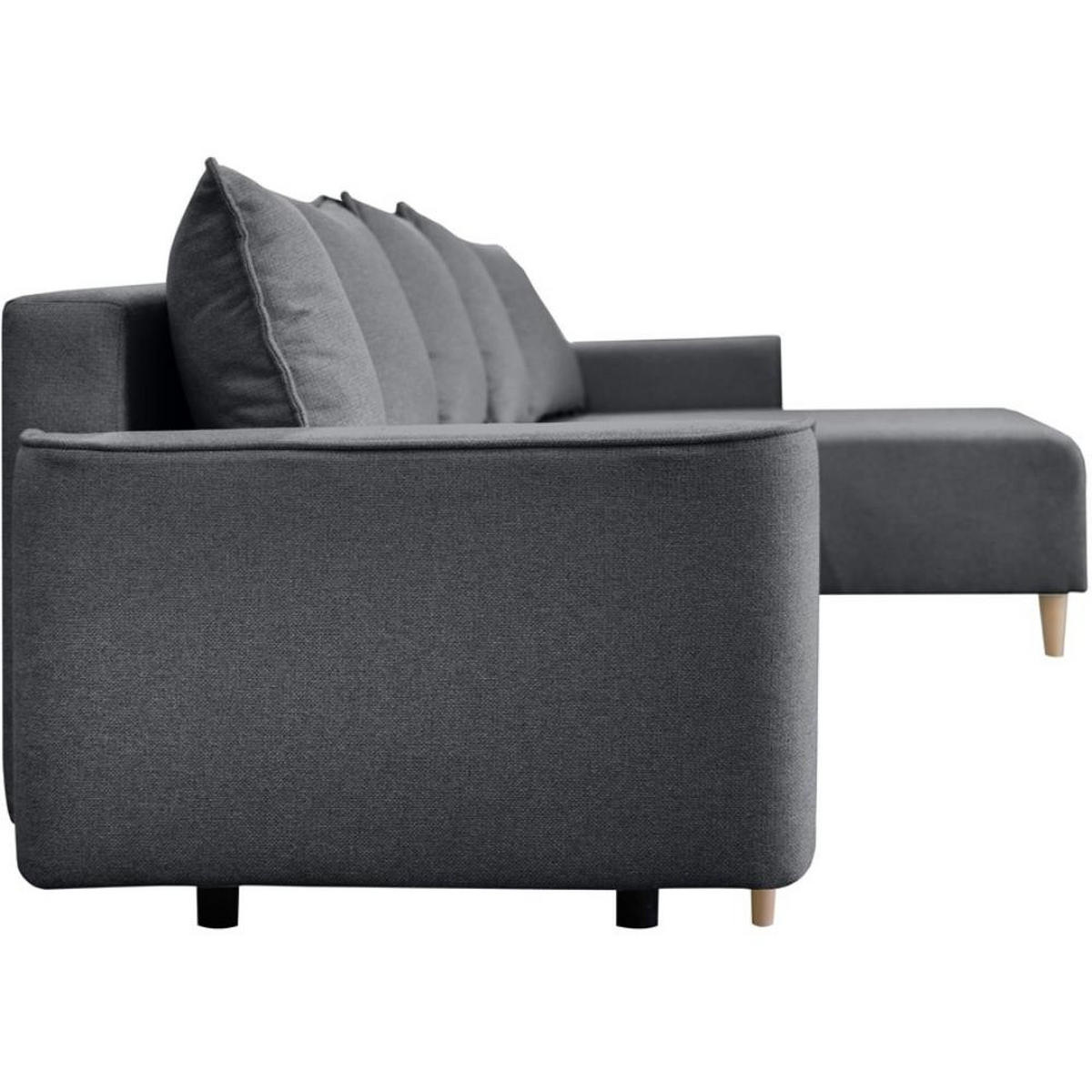 ECKSCHLAFSOFA Willow dunkelgrau - Dunkelgrau, Textil (225/150cm) - Beautysofa