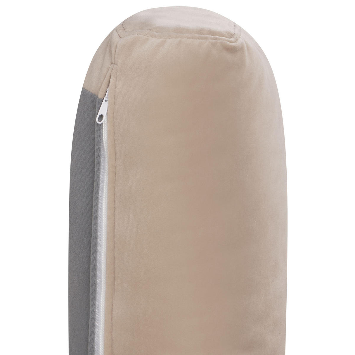 3-SITZER-SOFA Samtstoff sandbeige Maunu - Sandfarben/Schwarz, Textil (237/76/83cm) - Beliani