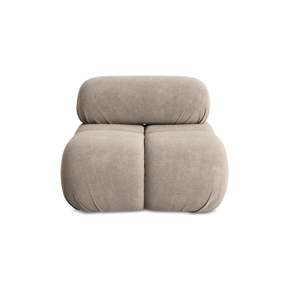 SESSEL Chenille Stoff Beige - Beige/Schwarz, Kunststoff/Textil (96/70/95cm) - LaMiaSofa