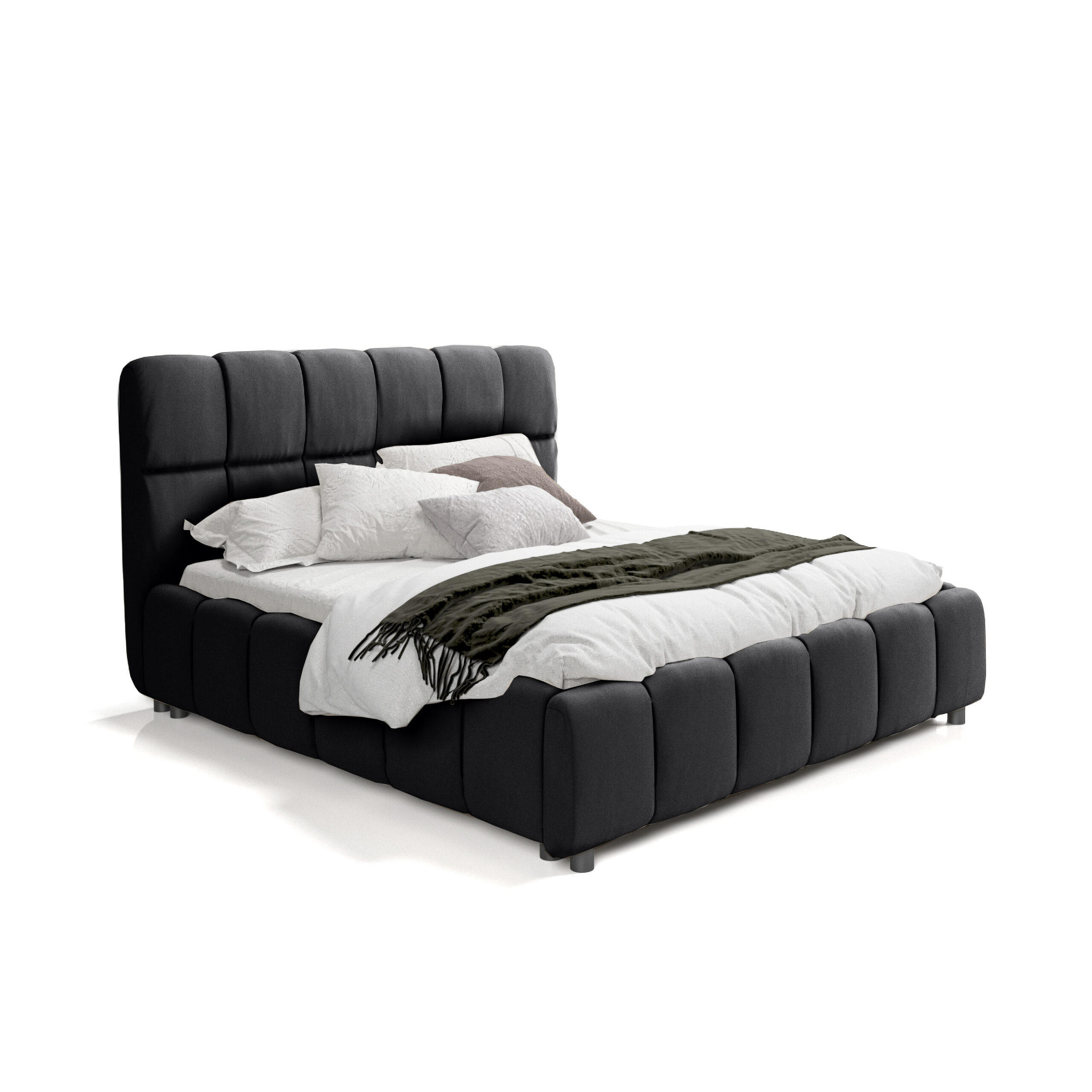 POLSTERBETT Egeris 180x200 cm, Schwarz - Schwarz, Textil (180/200cm) - Fedve
