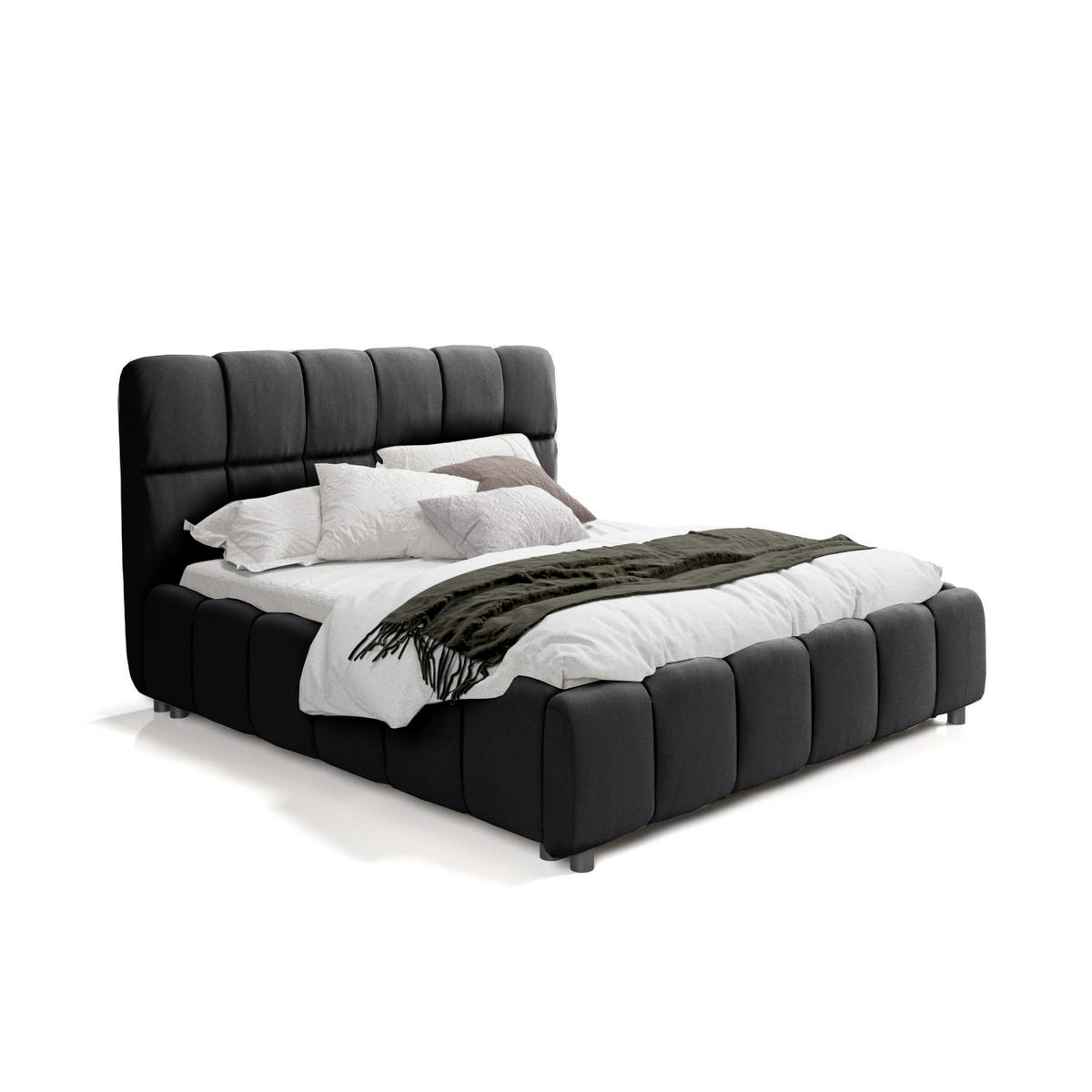POLSTERBETT Egeris 180x200 cm, Schwarz - Schwarz, Textil (180/200cm) - Fedve