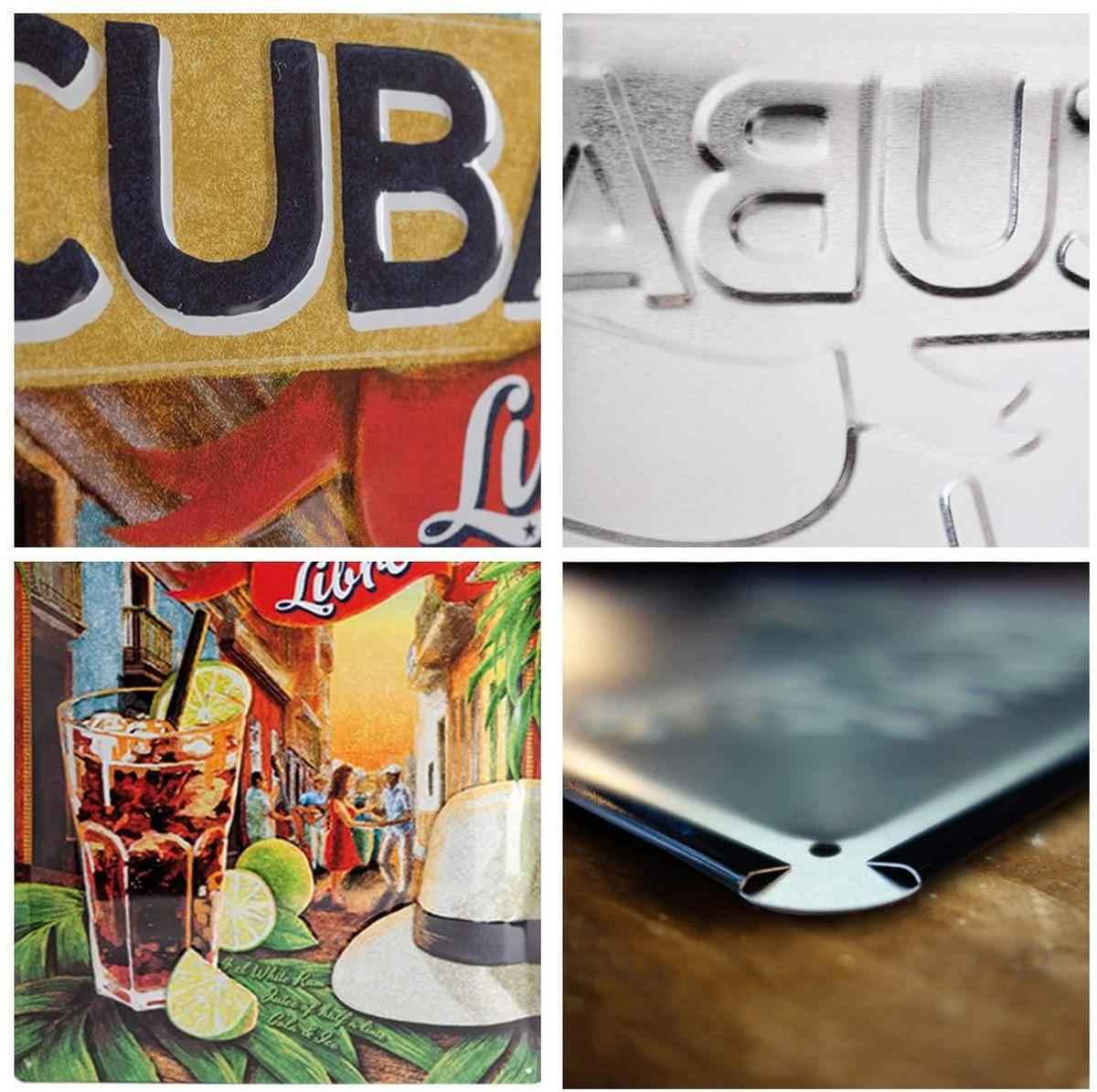 BLECHSCHILD 30/40 cm Open Bar Cuba Libre - Multicolor, Metall (30/40/0.2cm) - Nostalgic-Art