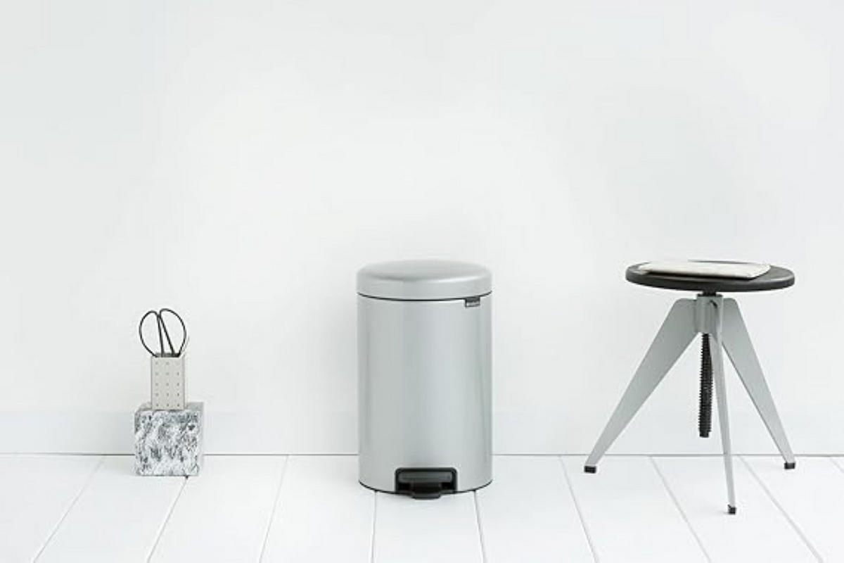 MÜLLEIMER klassisch Mit Soft Verschluss 12 Liter 41,1 x 25,1 x 33,8 cm Metall Metallik Grau - Grau, Metall (25.1/41.1/33.8cm) - PROREGAL