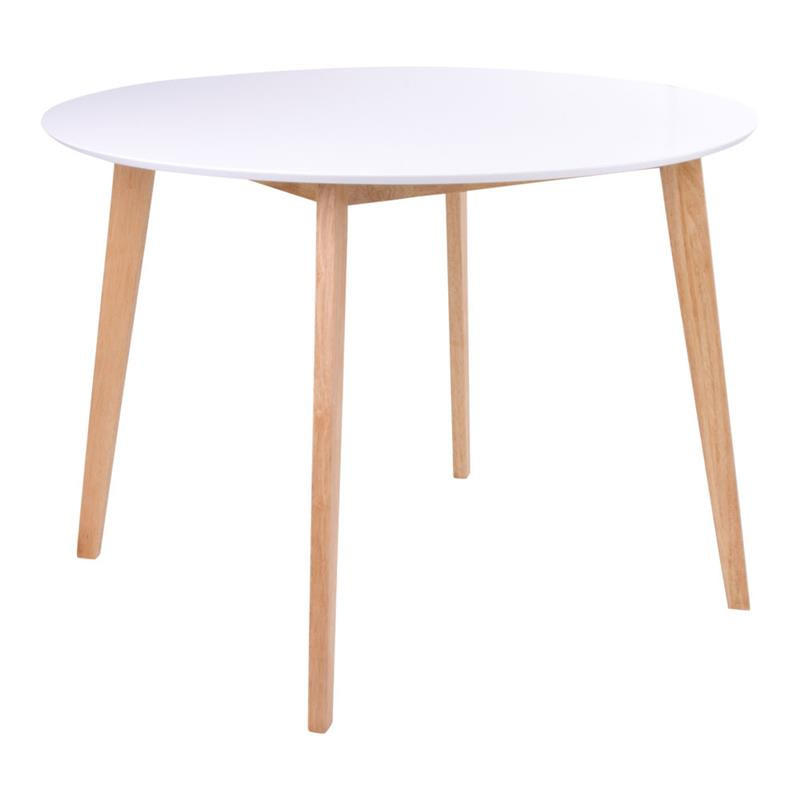 ESSTISCH Ø105 cm in weiss und natur - Weiß, Holzwerkstoff (105/105/75cm) - ebuy24