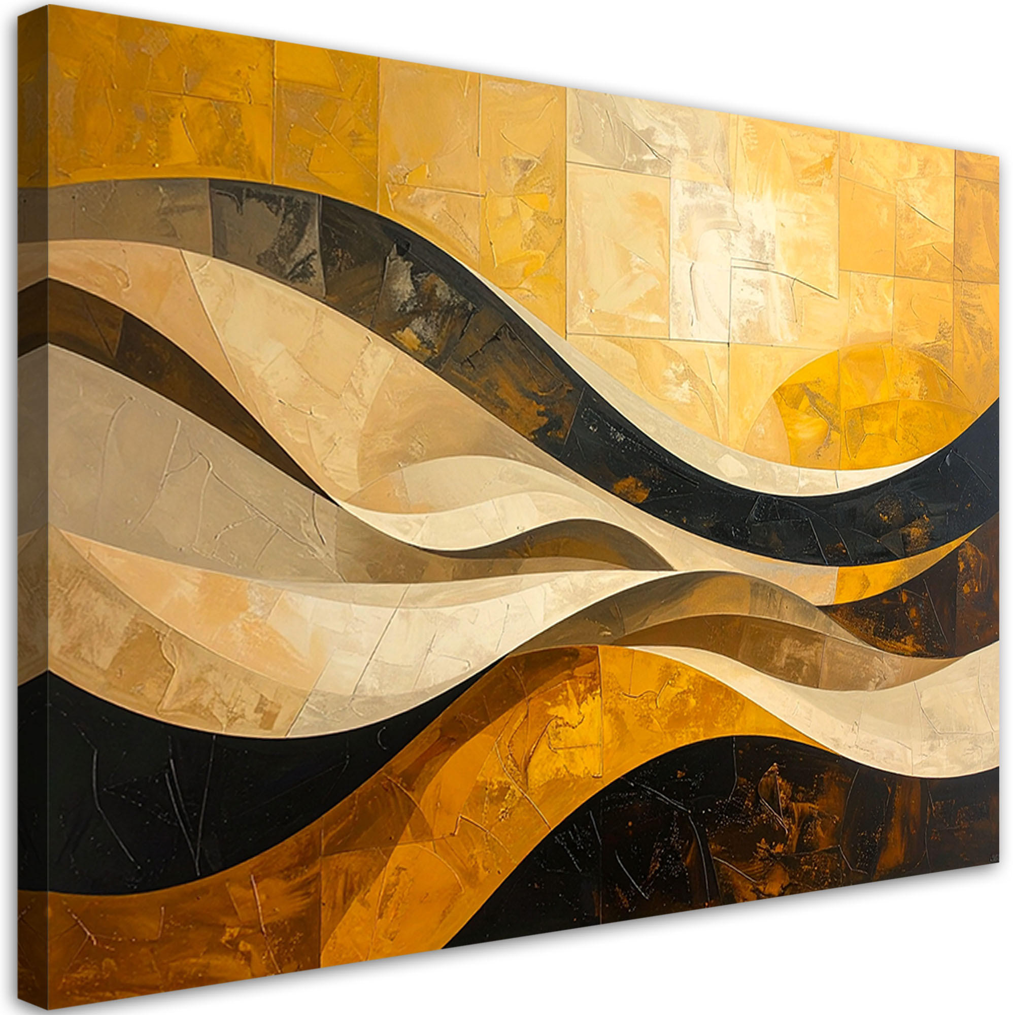 LEINWANDBILD 3D und geometrisch 100x70cm - Gelb, Textil (100/70cm) - Feeby