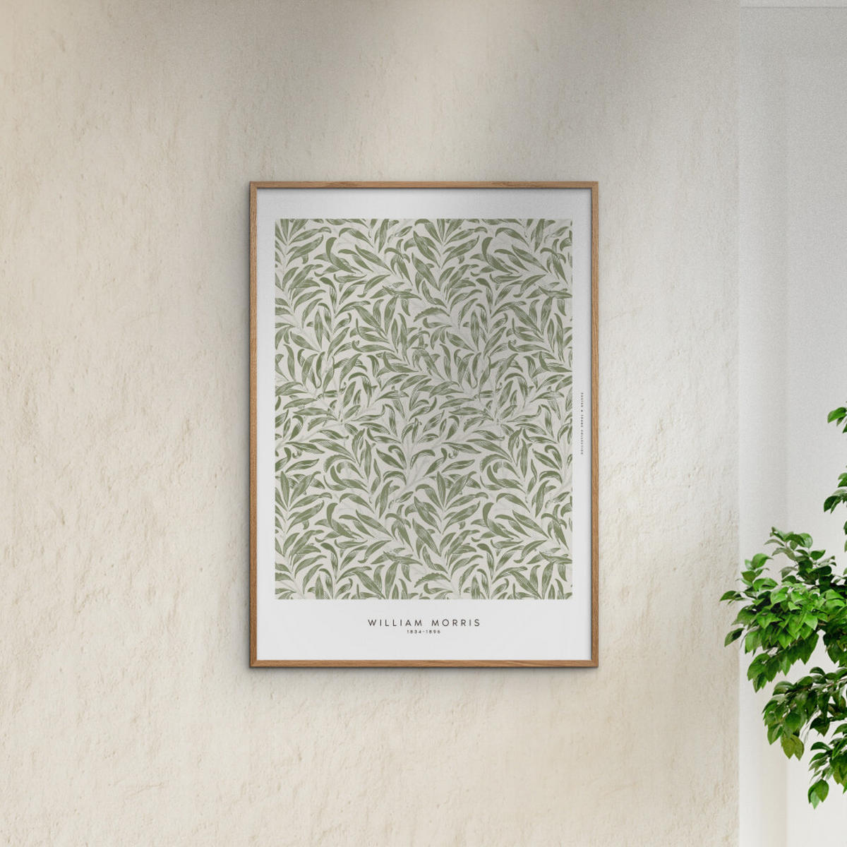 POSTER mit Rahmen William Morris - Leaves - Eichefarben/Grün, Holz/Papier (30/40cm) - Poster&Frame