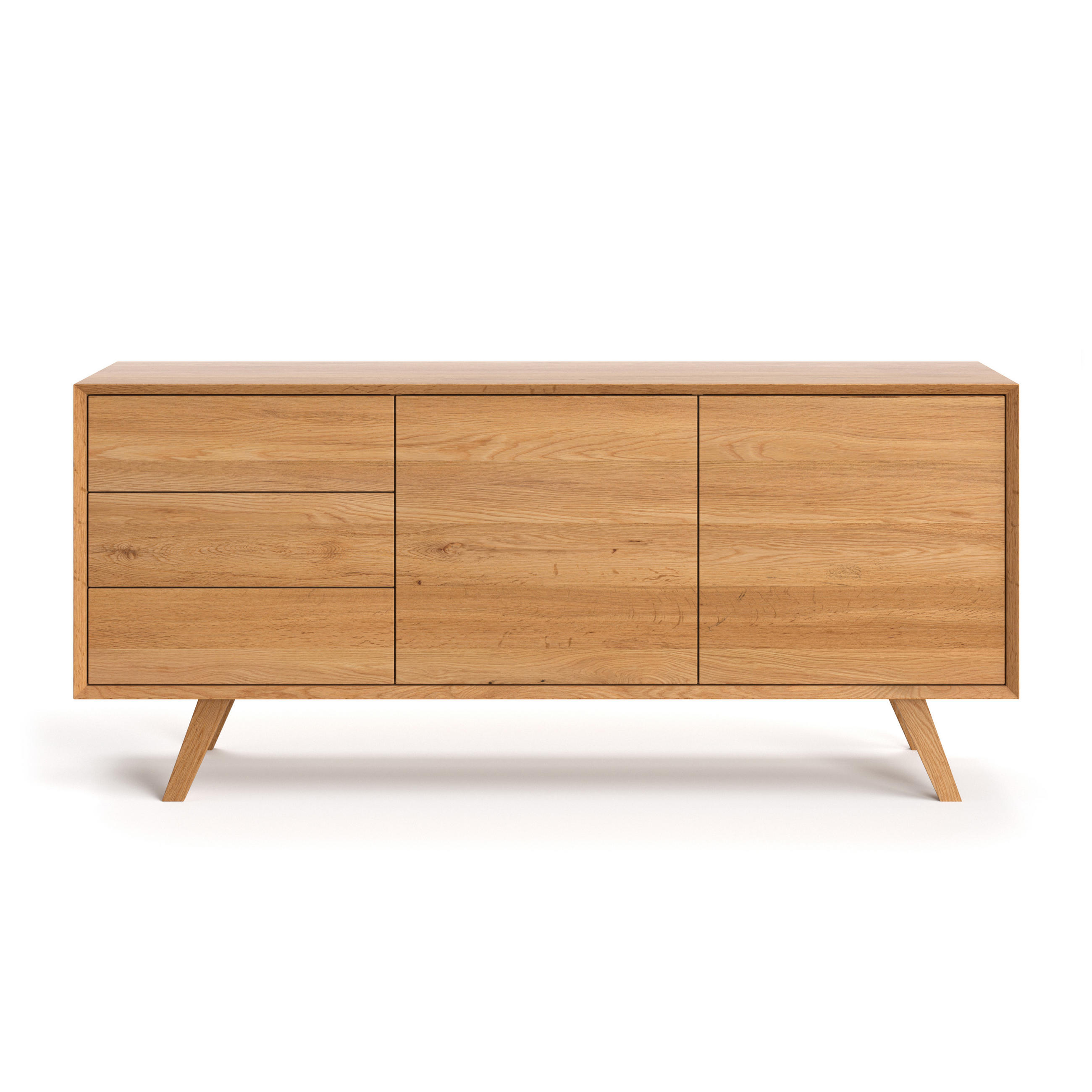 SIDEBOARD Quatro aus massivem Eichenholz 180 cm - Eichefarben/Naturfarben, Holz (180/80/50cm) - Danzz