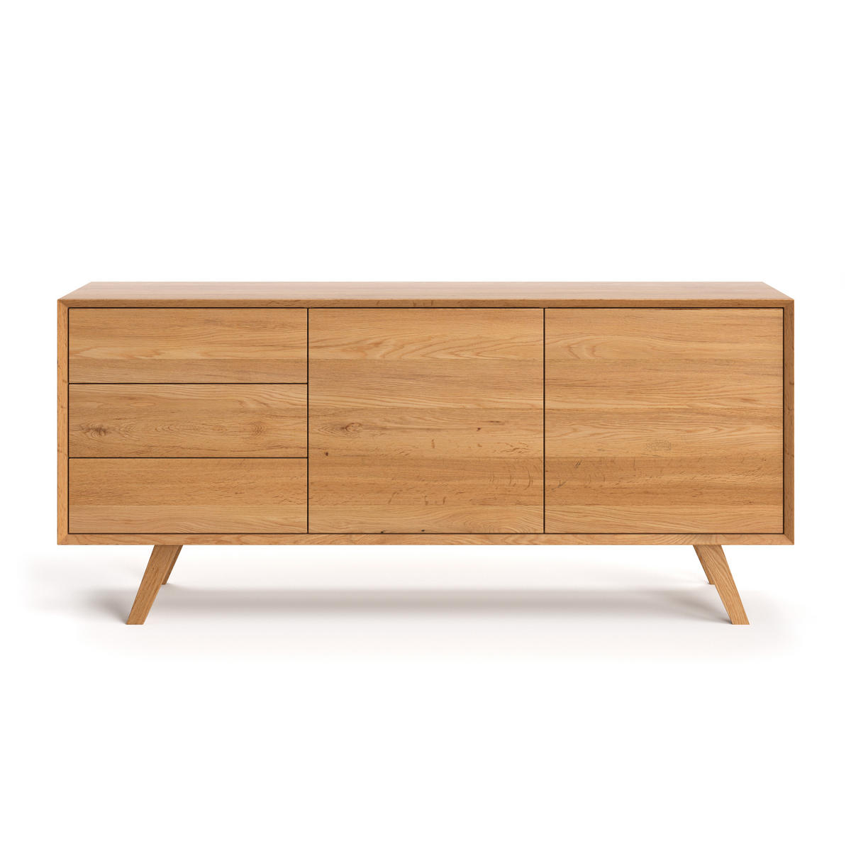 SIDEBOARD Quatro aus massivem Eichenholz 180 cm - Eichefarben/Naturfarben, Holz (180/80/50cm) - Danzz