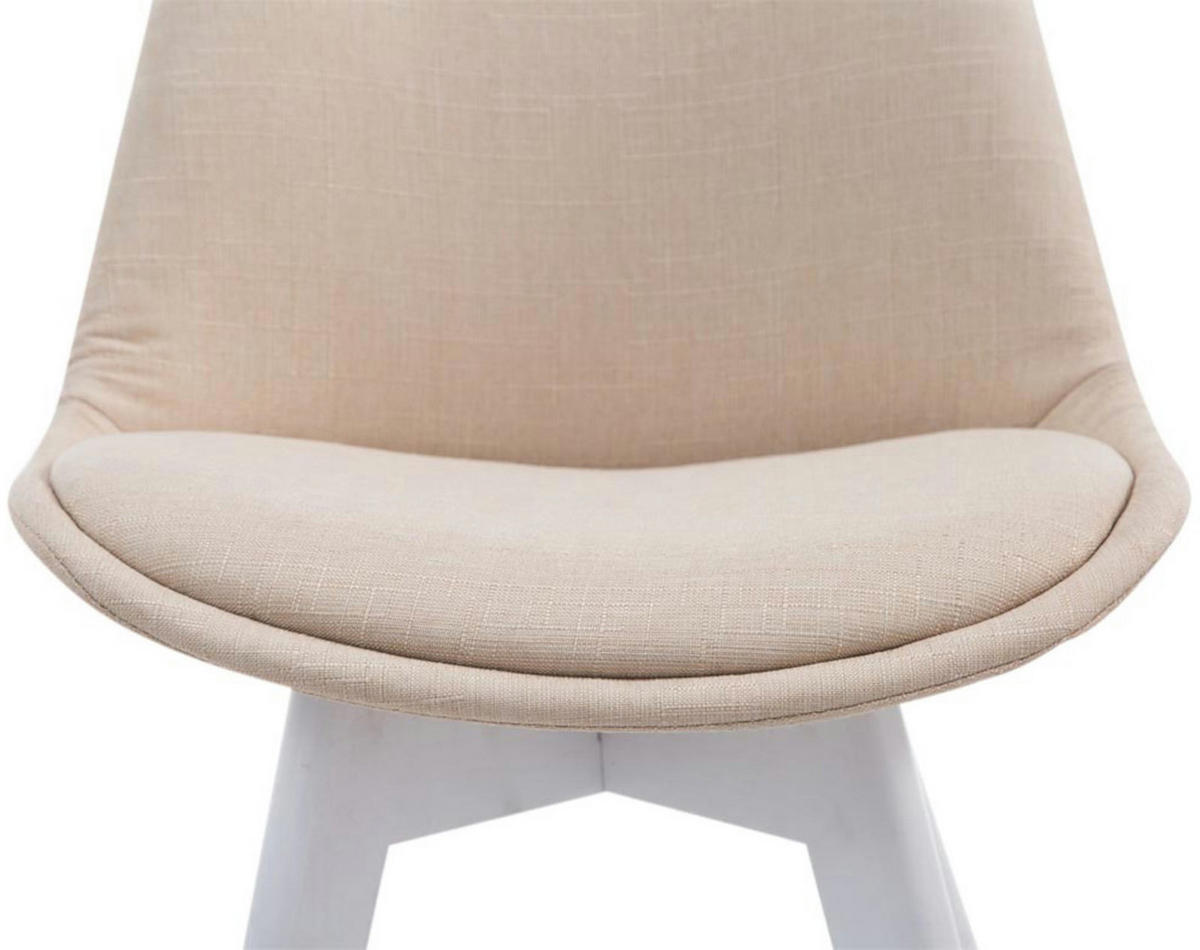 STUHL 4er Set Stoff creme - Creme/Weiß, Holz/Textil (48/84/55cm) - CLP