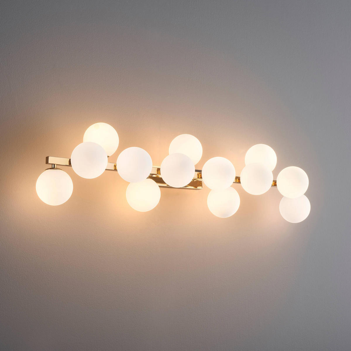 WANDLEUCHTE Ambrosia, Roségold und Weiß, 95cm - Roségold, Glas (24/95/95cm) - KOSILUM