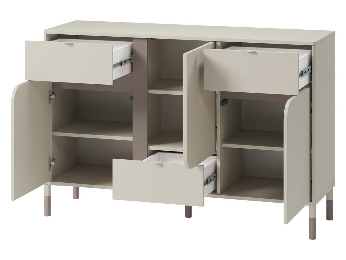 KINDERKOMMODE Harmony 3D3S HR06 - Kaschmir/Trüffeleichefarben, Holzwerkstoff/Kunststoff (130/87/40cm) - MIRJAN24