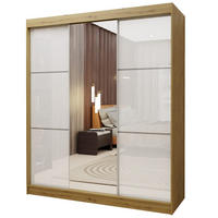 SCHWEBETÜRENSCHRANK VITALE 180/216/61 cm 3-türig mit Spiegel Eiche Artisan - Weiß/Eiche Artisan, Holzwerkstoff (180/216/61cm) - MASSENO