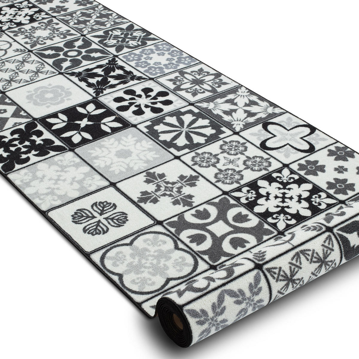 LÄUFER Antirutsch AZULEJO 80/110 cm - Grau, Textil (80/110cm) - rugsX