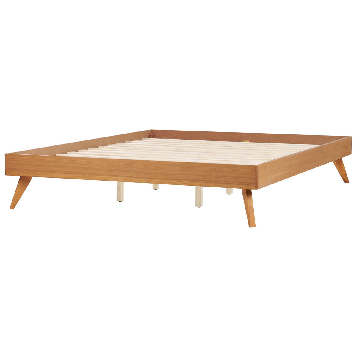 BETT mit Lattenrost 180x200 cm Heller Holzfarbton Berric - Hellbraun, Holzwerkstoff (180/200cm) - Beliani