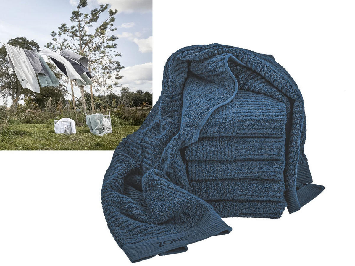 HANDTUCH Classic dark blue 50/100 cm - Blau, Textil (50/100cm) - Zone Denmark