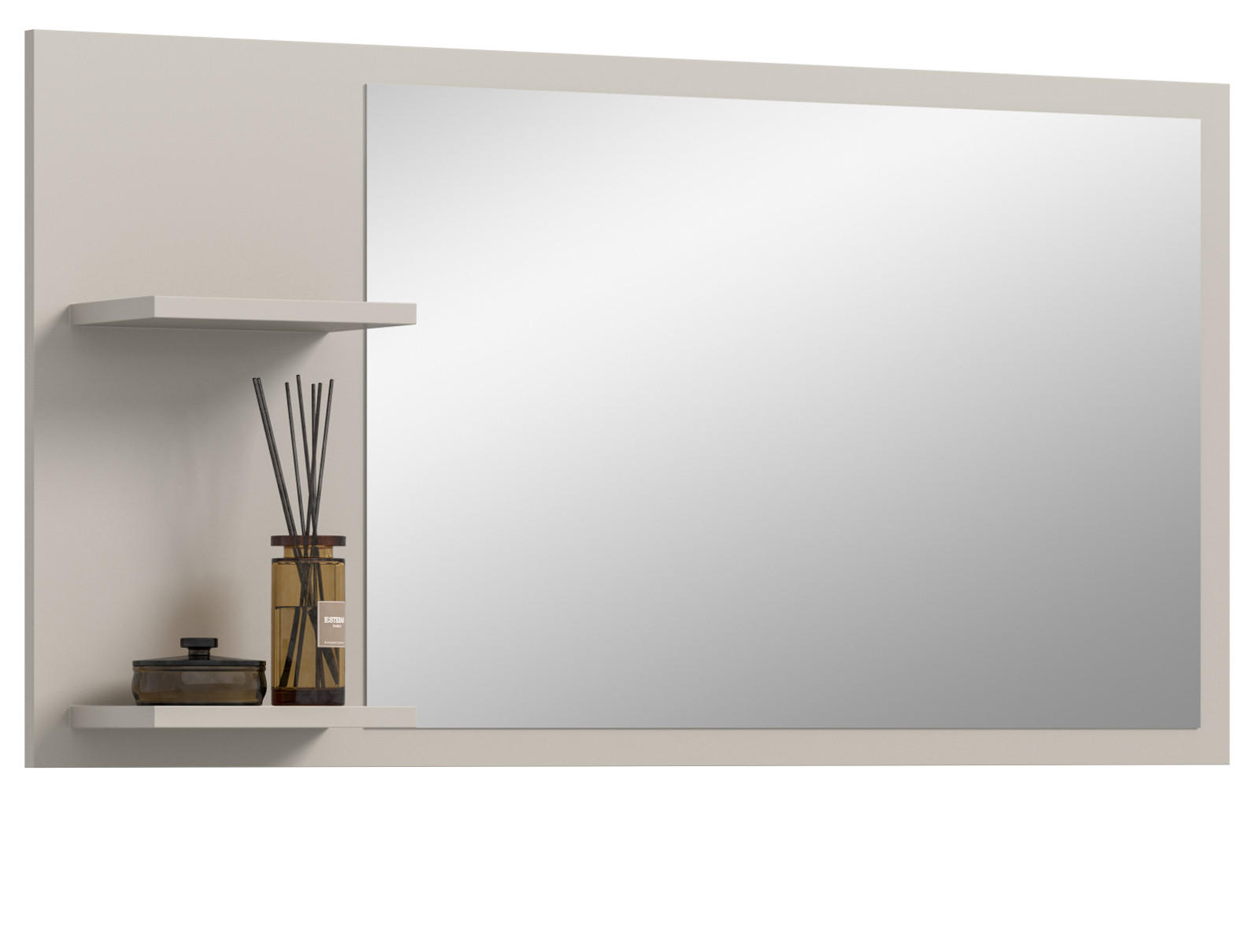 WANDSPIEGEL Kaschmir 106 x 55 cm, Garderobenspiegel mit Regalböden - Kaschmir, Glas/Holzwerkstoff (106/55/16cm) - Inn.Furn