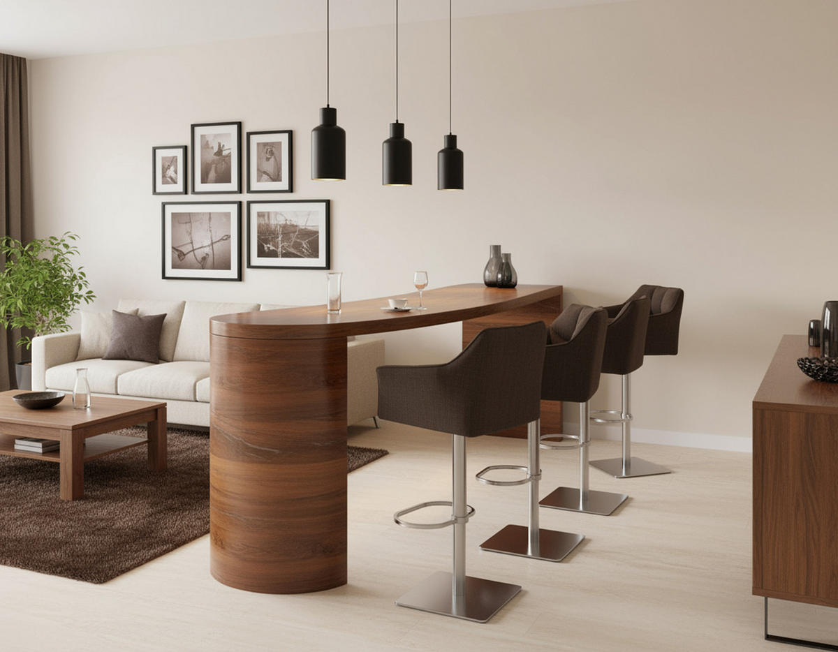 BARHOCKER 2er Set Damaskus Stoff edelstahl braun - Edelstahlfarben/Braun, Textil/Metall (64/110/48cm) - TPFLiving