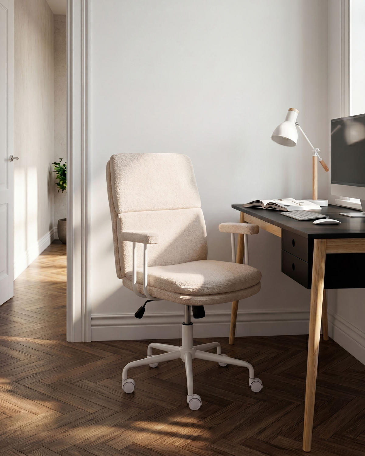 KANCELÁŘSKÁ ŽIDLE Látka Světle béžová Vero - béžová, textil (62/100/65cm) - Beliani