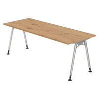 SCHREIBTISCH Serie-A 80/200/74 cm in Wildeiche - Wildeiche, Holzwerkstoff (80/200/74cm) - bümö