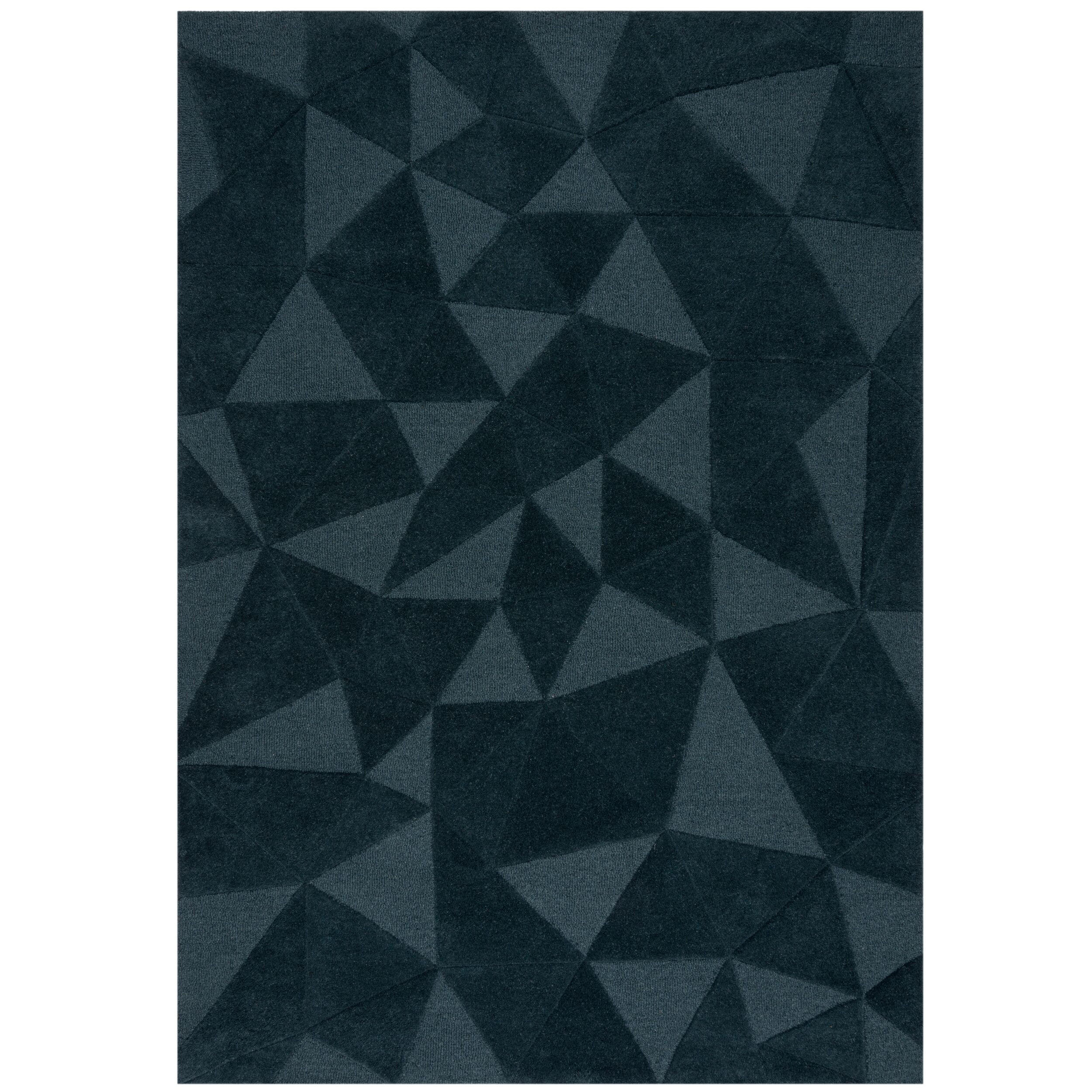 WOLLTEPPICH Hoch-Tief-Design, designstark DEBEN TROY, Türkis 160x230 cm - Türkis, Textil (160/230cm) - KADIMA DESIGN