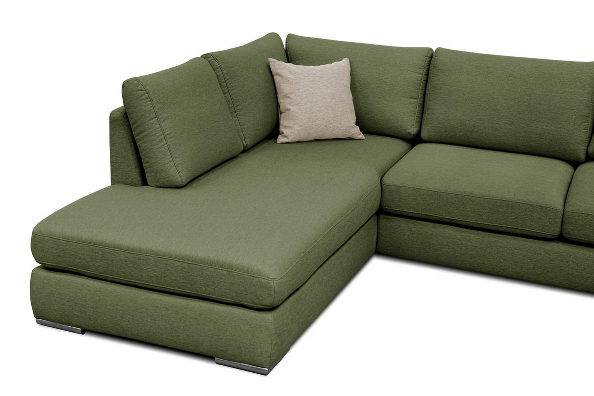 ECKSOFA OTTO 5-Sitzer, grün - Grün, Holzwerkstoff/Textil (219/279cm) - Courtois Laville