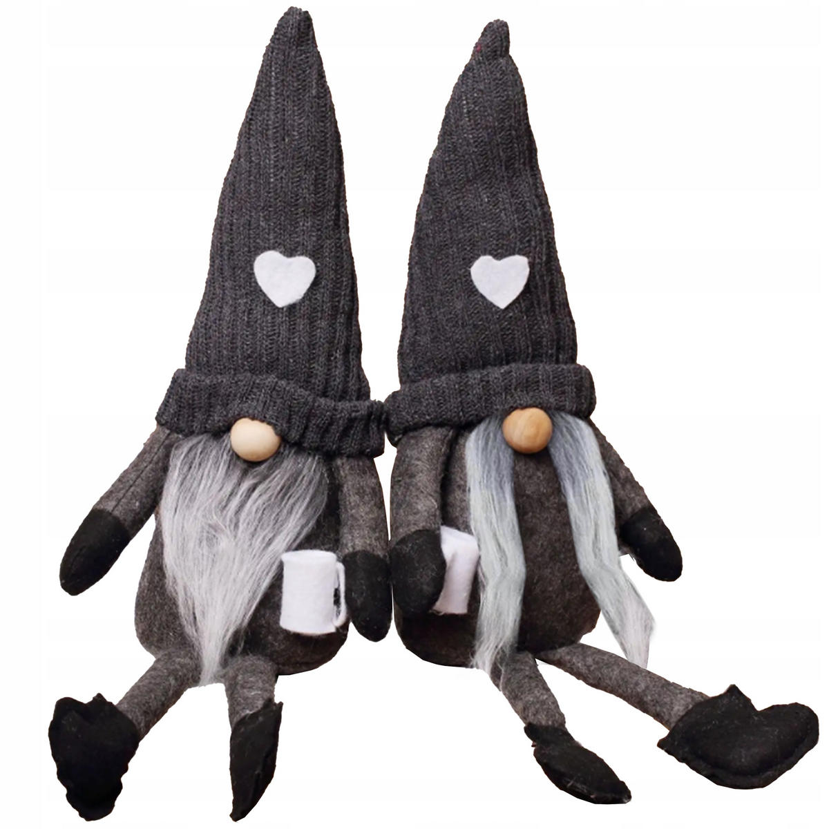 WICHTEL Weihnachtswichtel Set 2 Stück Schwarz - Schwarz, Textil (7/40/7cm) - KRUMAD