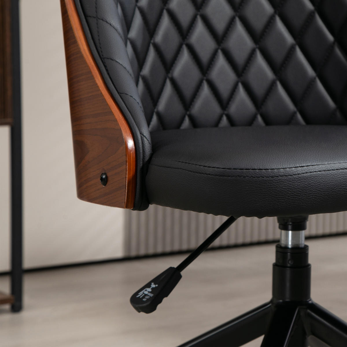 BÜROSTUHL Schreibtischstuhl Drehstuhl höhenverstellbarer ergonomisch Schwarz - Schwarz, Metall (54.5/87/48.5cm) - Vinsetto